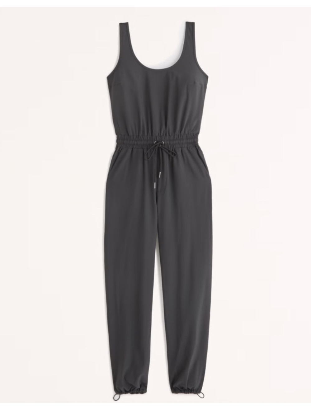Abercrombie & Fitch Sleeveless Black Jumpsuit with Drawstring Waist